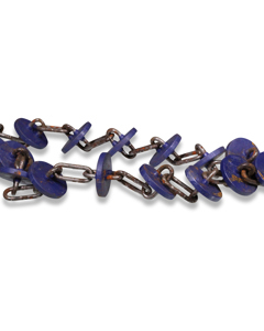 Conveyor chain 49mm hardened DR1500 PA66/blue disc dist 71.5